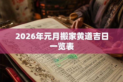 2026年元月搬家黄道吉日一览表