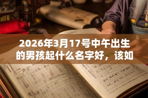 2026年3月17号中午出生的男孩起什么名字好，该如何取名？