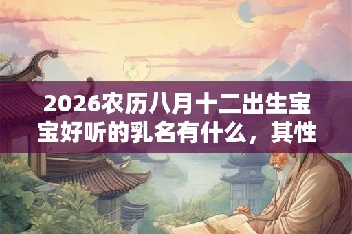 2026农历八月十二出生宝宝好听的乳名有什么，其性格如何？