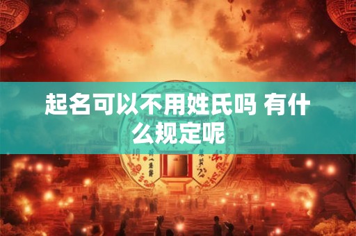 起名可以不用姓氏吗 有什么规定呢