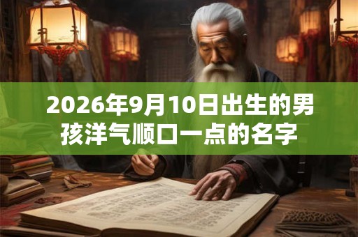 2026年9月10日出生的男孩洋气顺口一点的名字