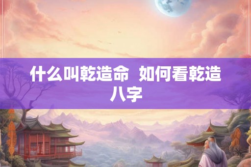 什么叫乾造命  如何看乾造八字