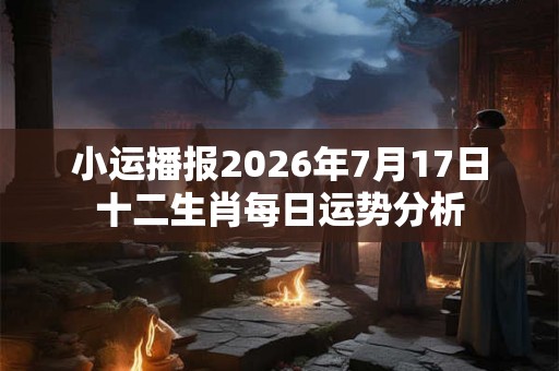 小运播报2026年7月17日十二生肖每日运势分析