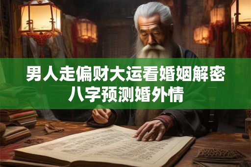 男人走偏财大运看婚姻解密八字预测婚外情