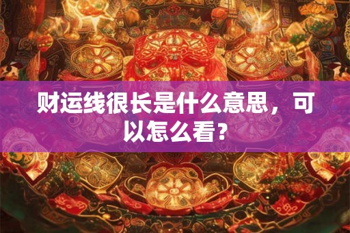 财运线很长是什么意思,可以怎么看? 财运线很长是什么意思,可以怎么看?