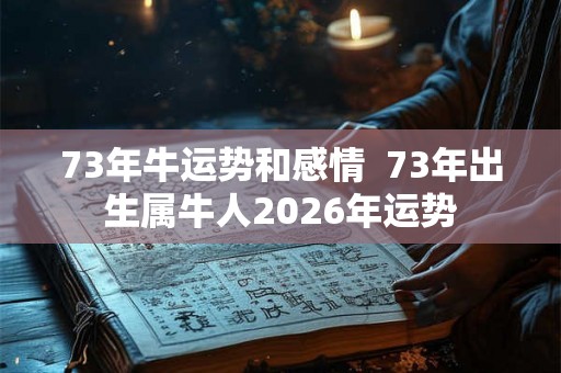 73年牛运势和感情  73年出生属牛人2026年运势
