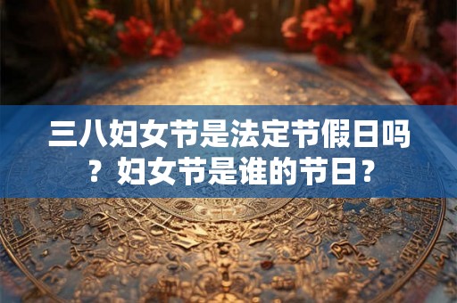 三八妇女节是法定节假日吗?妇女节是谁的节日? 三八妇女节是法定节假日吗?妇女节是谁的节日?