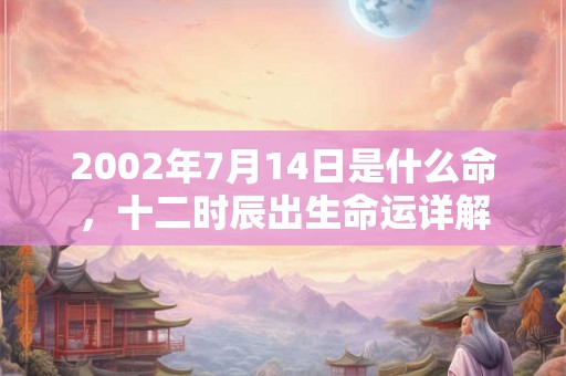 2002年7月14日是什么命，十二时辰出生命运详解