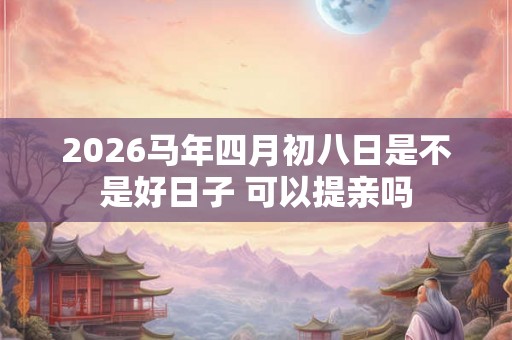 2026马年四月初八日是不是好日子 可以提亲吗