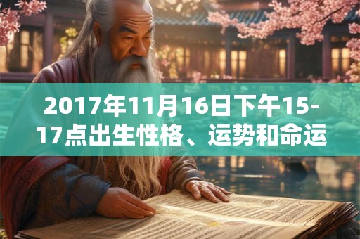 2017年11月16日下午15-17点出生性格、运势和命运