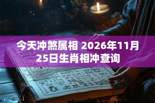 今天冲煞属相 2026年11月25日生肖相冲查询 今天冲煞属相 2026年11月25日生肖相冲查询