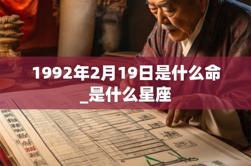 1992年2月19日是什么命_是什么星座