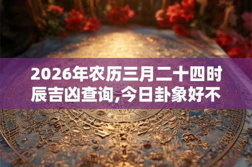 2026年农历三月二十四时辰吉凶查询,今日卦象好不好? 2026年农历三月二十四时辰吉凶查询,今日卦象好不好?