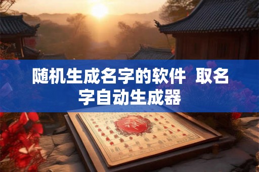 随机生成名字的软件  取名字自动生成器