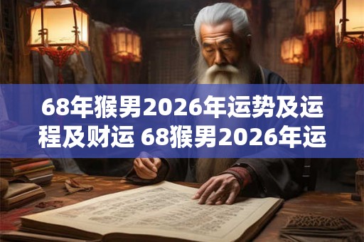 68年猴男2026年运势及运程及财运 68猴男2026年运势如何