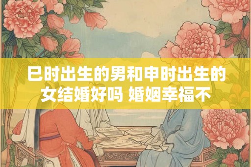 巳时出生的男和申时出生的女结婚好吗 婚姻幸福不