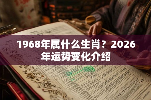 1968年属什么生肖？2026年运势变化介绍