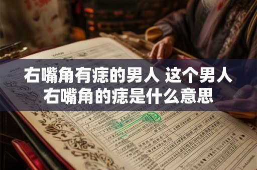 右嘴角有痣的男人 这个男人右嘴角的痣是什么意思