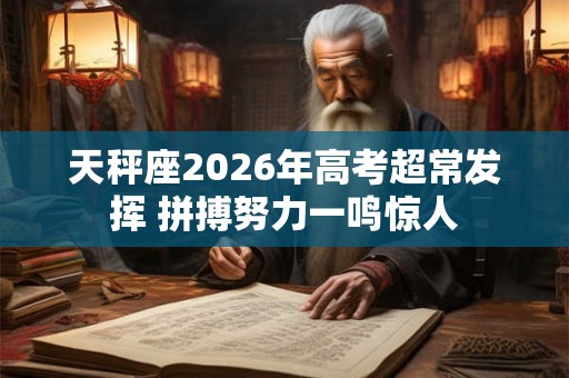 天秤座2026年高考超常发挥 拼搏努力一鸣惊人 天秤座2026年高考超常发挥 拼搏努力一鸣惊人