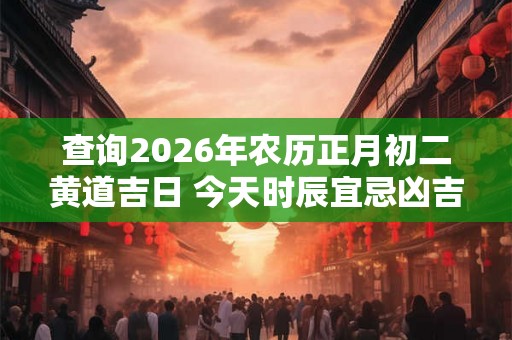 查询2026年农历正月初二黄道吉日 今天时辰宜忌凶吉