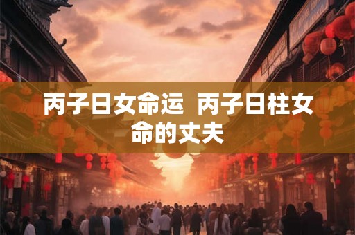 丙子日女命运 丙子日柱女命的丈夫 丙子日女命运 丙子日柱女命的丈夫