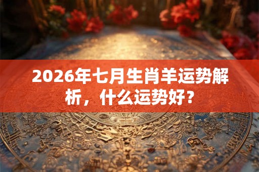 2026年七月生肖羊运势解析，什么运势好？