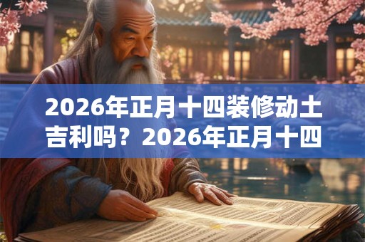 2026年正月十四装修动土吉利吗？2026年正月十四时辰吉凶？