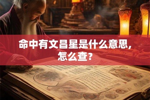 命中有文昌星是什么意思,怎么查？