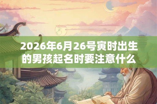 2026年6月26号寅时出生的男孩起名时要注意什么