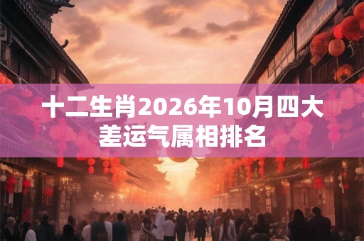 十二生肖2026年10月四大差运气属相排名
