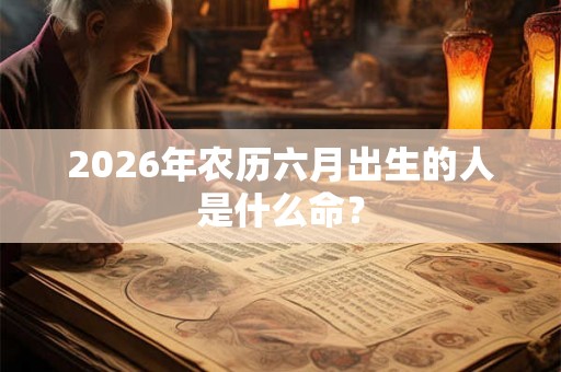 2026年农历六月出生的人是什么命？
