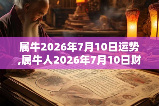 属牛2026年7月10日运势,属牛人2026年7月10日财运,生肖牛2026年7月10日运势