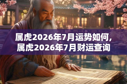 属虎2026年7月运势如何,属虎2026年7月财运查询