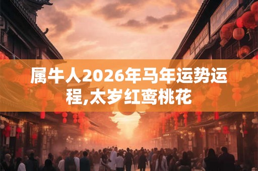属牛人2026年马年运势运程,太岁红鸾桃花 属牛人2026年马年运势运程,太岁红鸾桃花