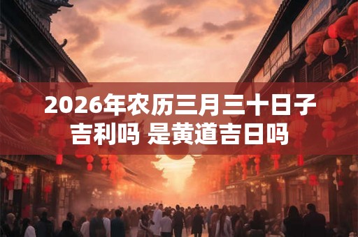 2026年农历三月三十日子吉利吗 是黄道吉日吗