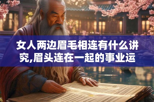 女人两边眉毛相连有什么讲究,眉头连在一起的事业运和财运