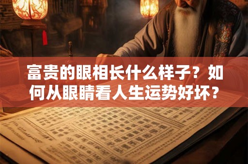 富贵的眼相长什么样子？如何从眼睛看人生运势好坏？