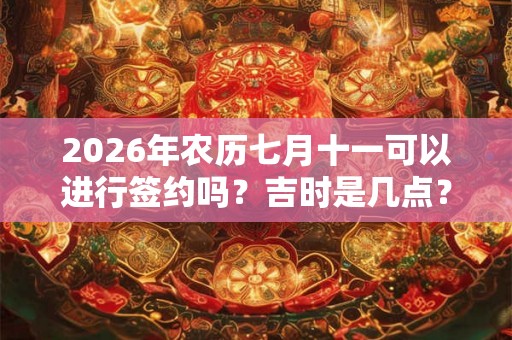 2026年农历七月十一可以进行签约吗？吉时是几点？