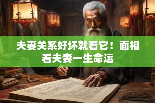 夫妻关系好坏就看它！面相看夫妻一生命运