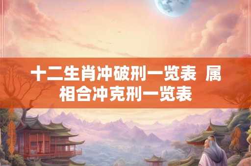 十二生肖冲破刑一览表  属相合冲克刑一览表