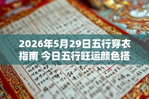 2026年5月29日五行穿衣指南 今日五行旺运颜色搭配 2026年5月29日五行穿衣指南 今日五行旺运颜色搭配