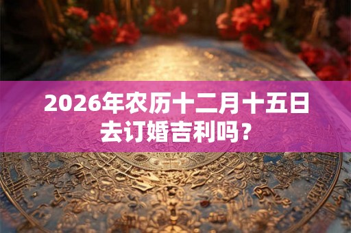 2026年农历十二月十五日去订婚吉利吗？