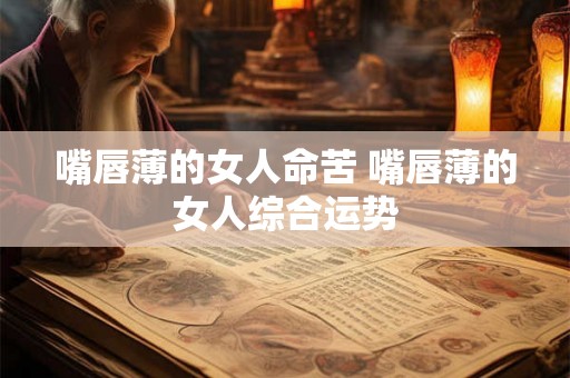 嘴唇薄的女人命苦 嘴唇薄的女人综合运势