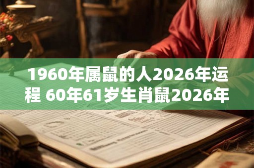 1960年属鼠的人2026年运程 60年61岁生肖鼠2026年运势 1960年属鼠的人2026年运程 60年61岁生肖鼠2026年运势