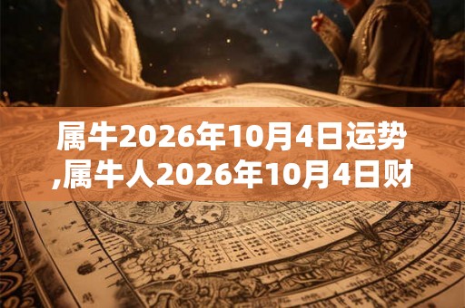 属牛2026年10月4日运势,属牛人2026年10月4日财运,生肖牛2026年10月4日运势