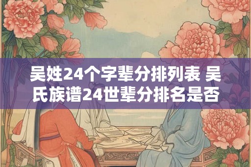 吴姓24个字辈分排列表 吴氏族谱24世辈分排名是否可查 吴姓24个字辈分排列表 吴氏族谱24世辈分排名是否可查