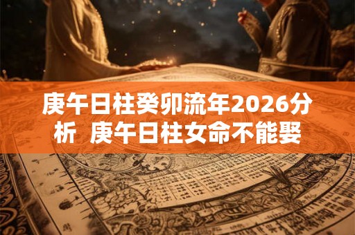 庚午日柱癸卯流年2026分析  庚午日柱女命不能娶