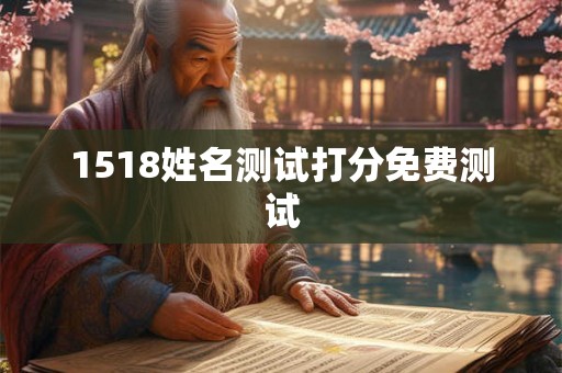 1518姓名测试打分免费测试 1518姓名测试打分免费测试