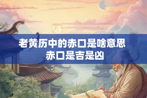 老黄历中的赤口是啥意思  赤口是吉是凶