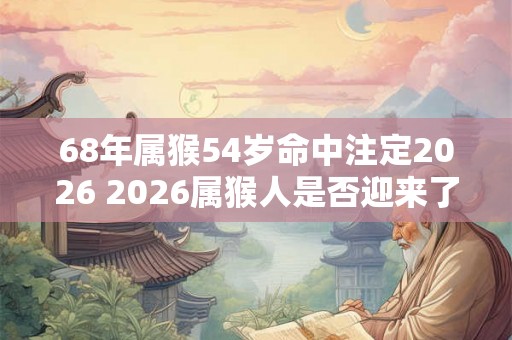68年属猴54岁命中注定2026 2026属猴人是否迎来了54岁的转折年
